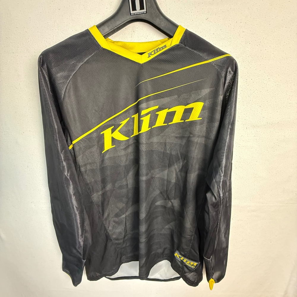 Klim Motocross Jersey Mens Large Grey Yellow Dakar Camo Long Sleeve Mesh